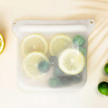 Silicone storage bag with lemon