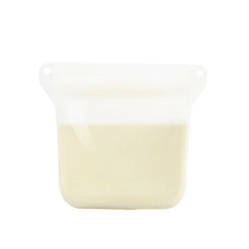 Silicone storage bag with milk