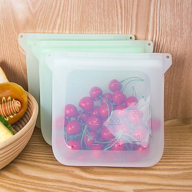 Silicone storage bag with cherries