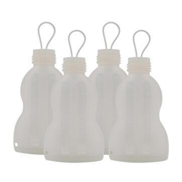4 white Brestie bags